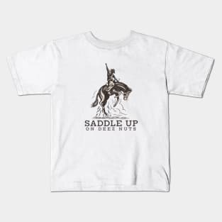 Saddle up on Deez Nuts - vintage Kids T-Shirt